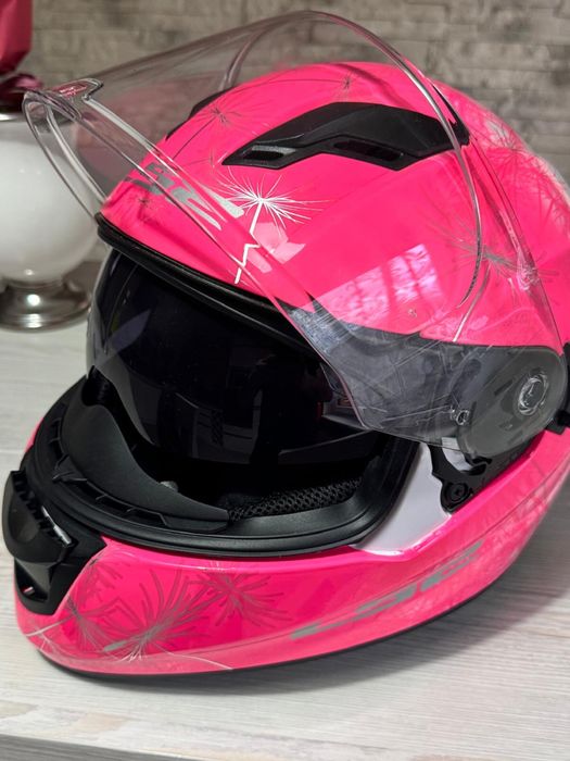 Kask damski LS2 rozowo bialy rozmiar L