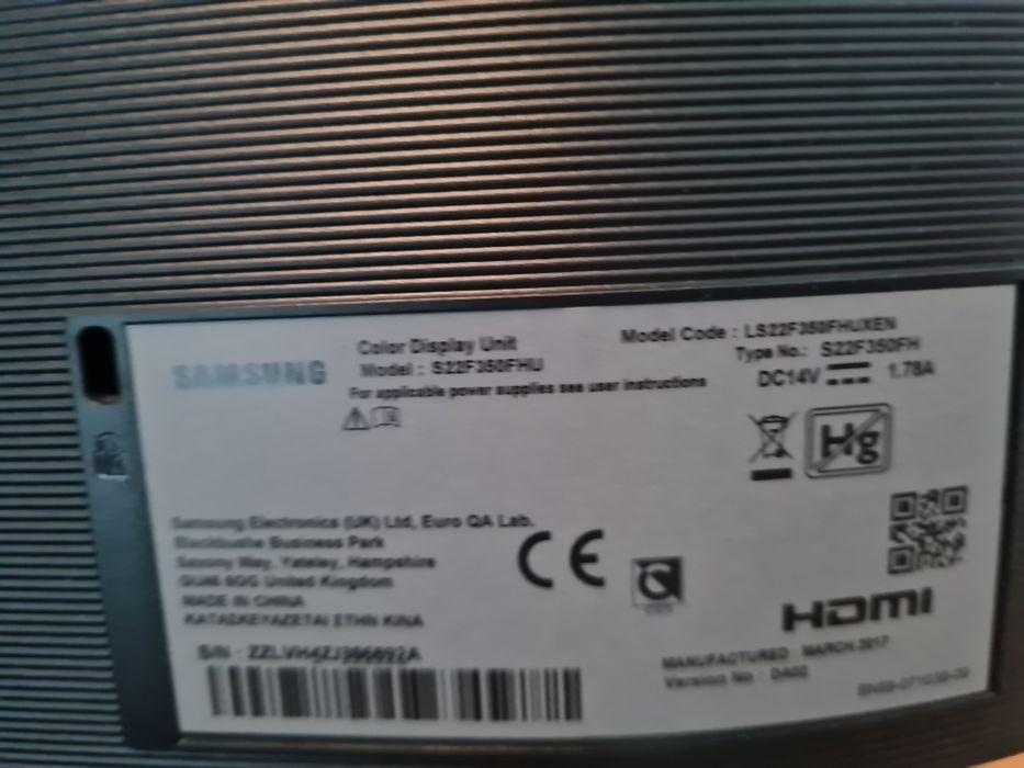 Monitor Samsung S22F350FHU 22" Full HD — HDMI/VGA