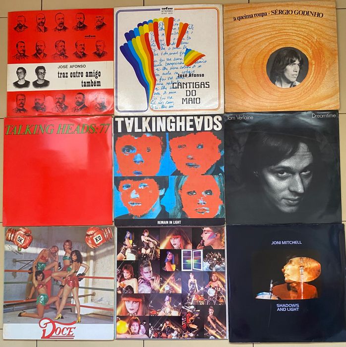 Discos de vinil Doce,José Afonso,Talking Heads,Joni Mitchell