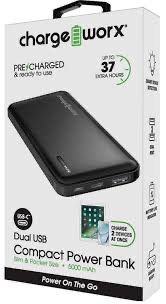 Портативний зарядний пристрій Charge Worx Dual USB Power Bank 5000 мАг