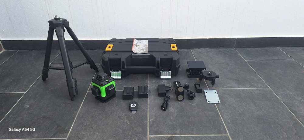 Nível laser 16 linhas vered + 2 baterias + tripé + 360º Autonivelante NOVO pladur construção