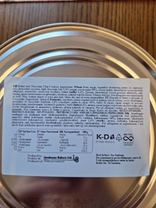 Ciastka maślane i czekoladowe 400g puszka
