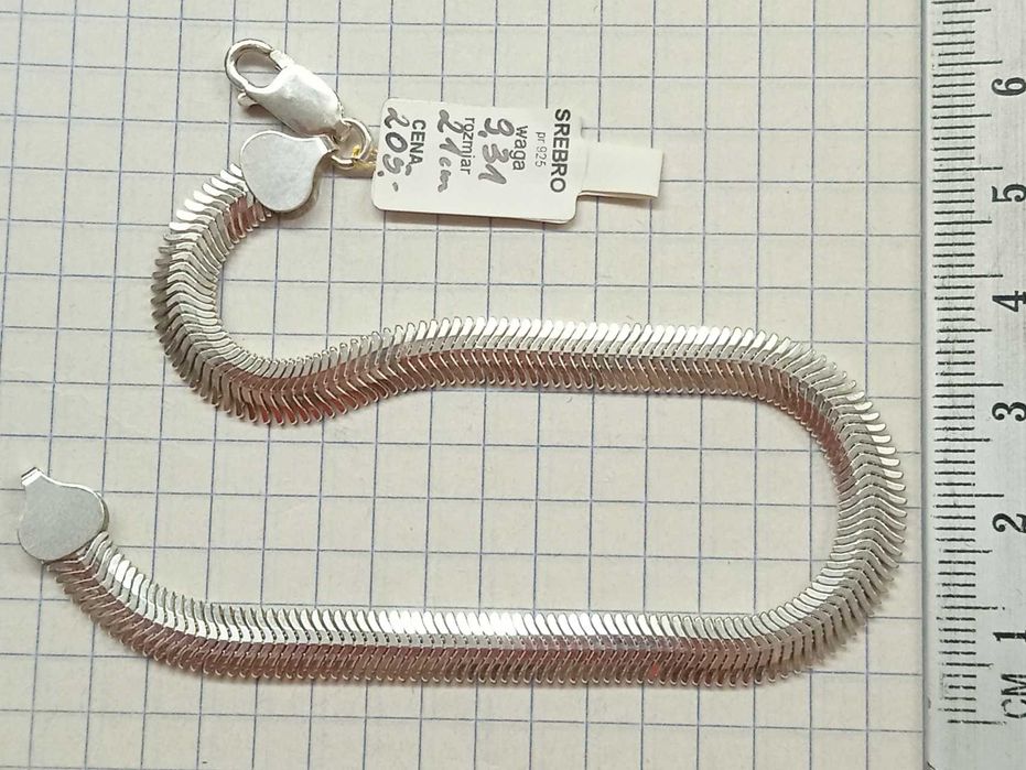 Bransoletka snake szeroka Srebro 925 NOWE 21cm