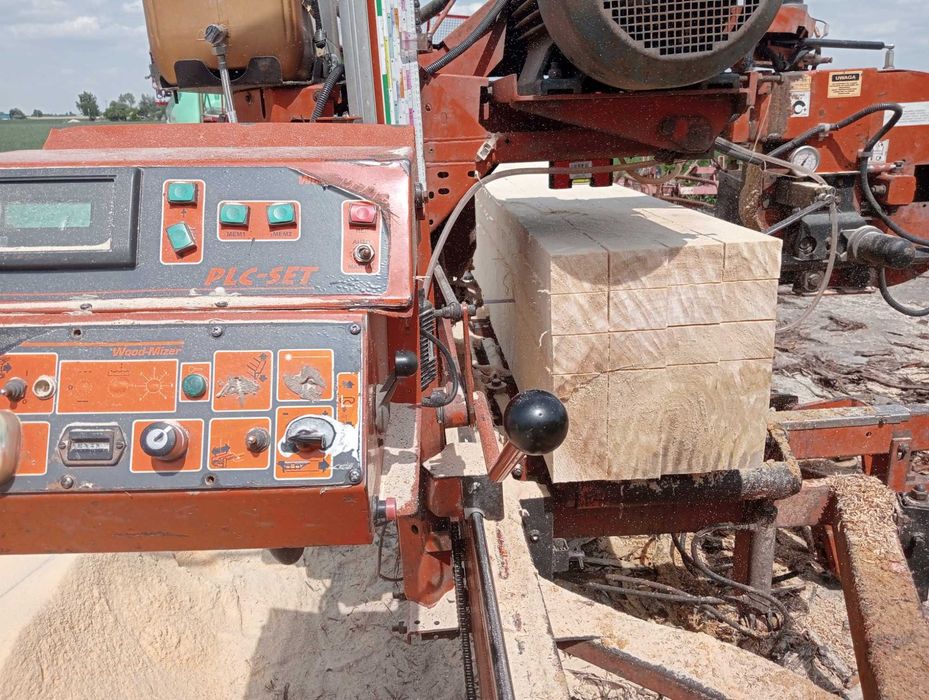 Tartak objazdowy, trak mobilny, przecieranie drewna u klienta.