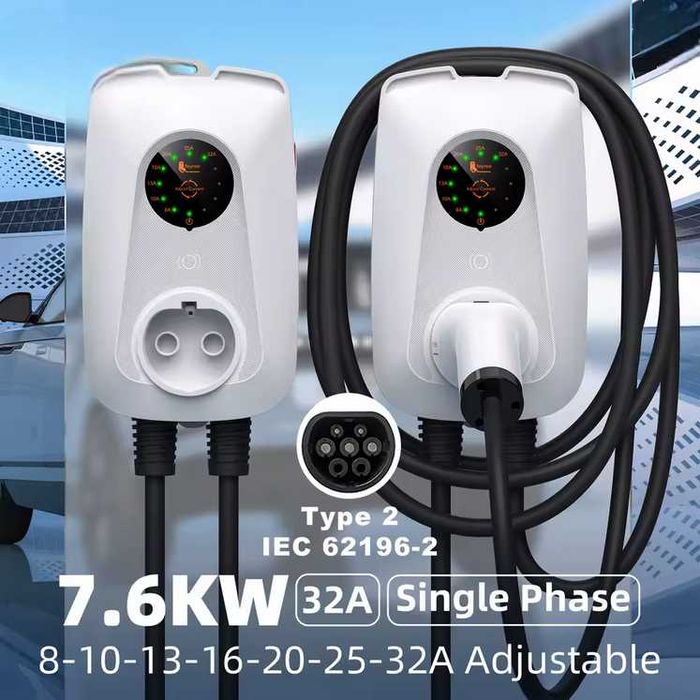 Wallbox Carregador - 7 kw - 32A - C/ 5 METROS CABO - SEM APP