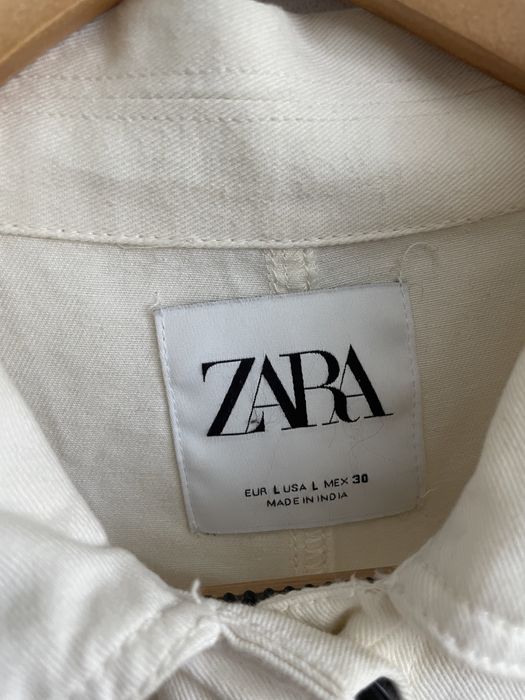 Zara L bawełniana kurtka katana koszulowa boho style etno muszelki