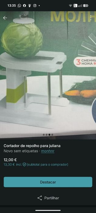 Fatiador ou mandolina de  repolho