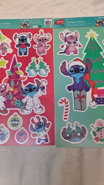 2 szt naklejki duży format świąteczne Stich nowe