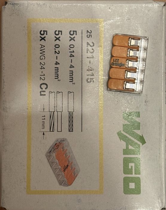 Клема швидкого монтажу Wago 221 -415 оригінал 100 %