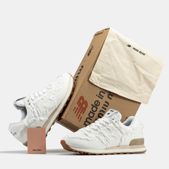 Женские кроссовки New Balance 574 x Miu Miu нью беланс 574 Миу-Миу NB
