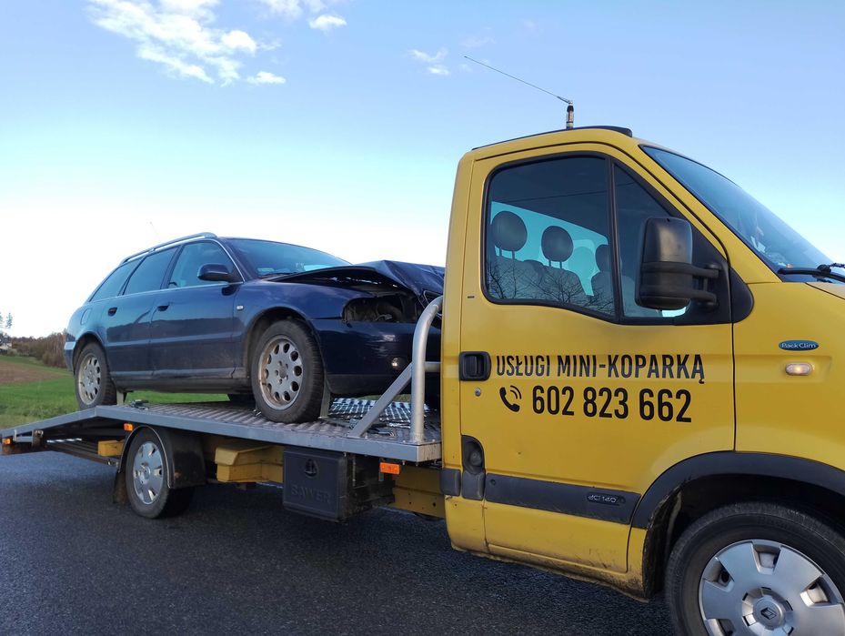 Pomoc Drogowa \ Autolaweta 24H/7 /, oraz usługi Minikoparką.