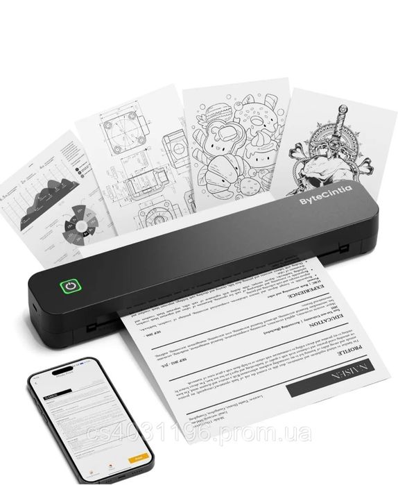 Портативний мобільний термопринтер А4 ByteCintia C80S Bluetooth (Новий)