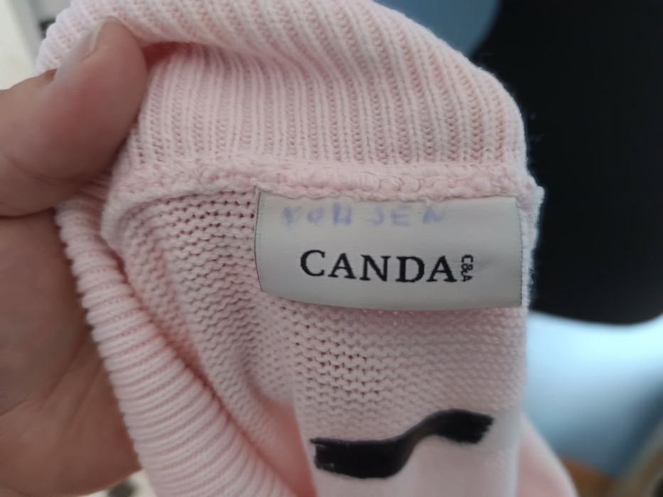 Śliczny różowy sweter Canda – idealny na każdą okazję! M