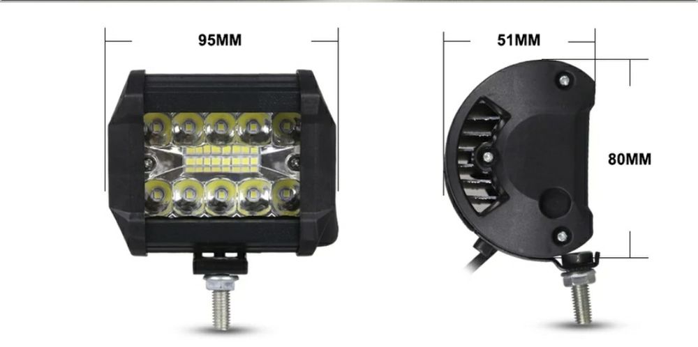Faróis led universais 4x4 moto