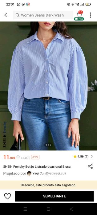 Camisa riscas Shein