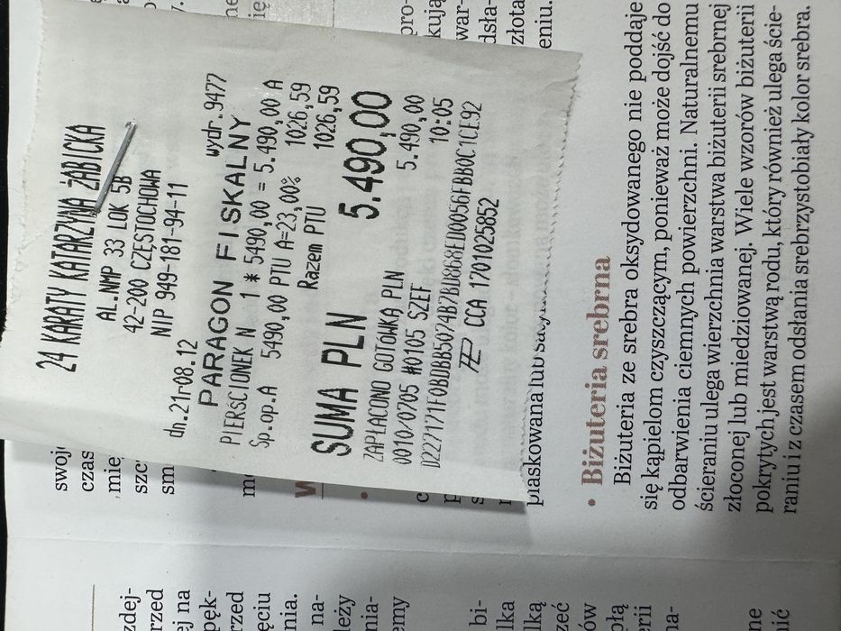 Pierścionek z brylantem 0,43ct