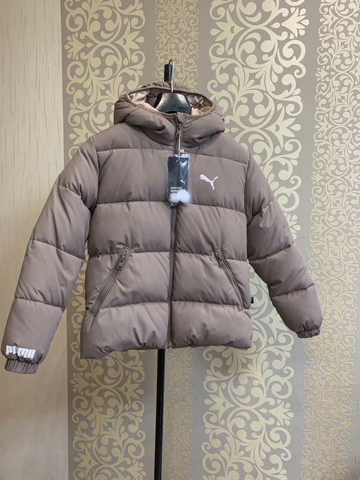 Лаковый Пуховик PUMA  Деми Теплая Зима Зима S Женский .XS-XXL