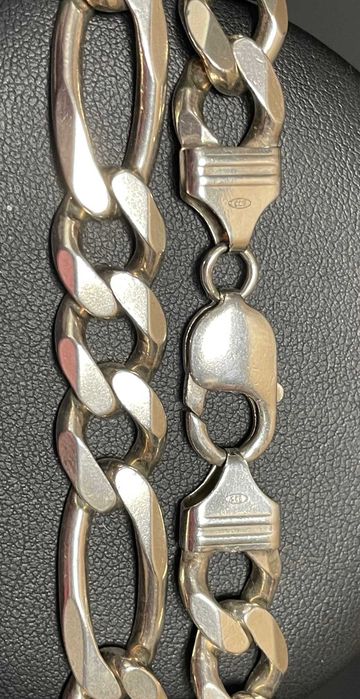 Srebrny  łańcuszek Figaro 925, 87,89 gram 50cm