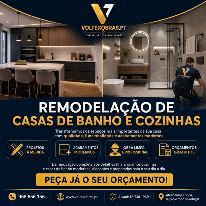 Remodelacao Geral de Apartamentos, casa de banho, cozinha e aplicação de pladur teto falsos e divisorias