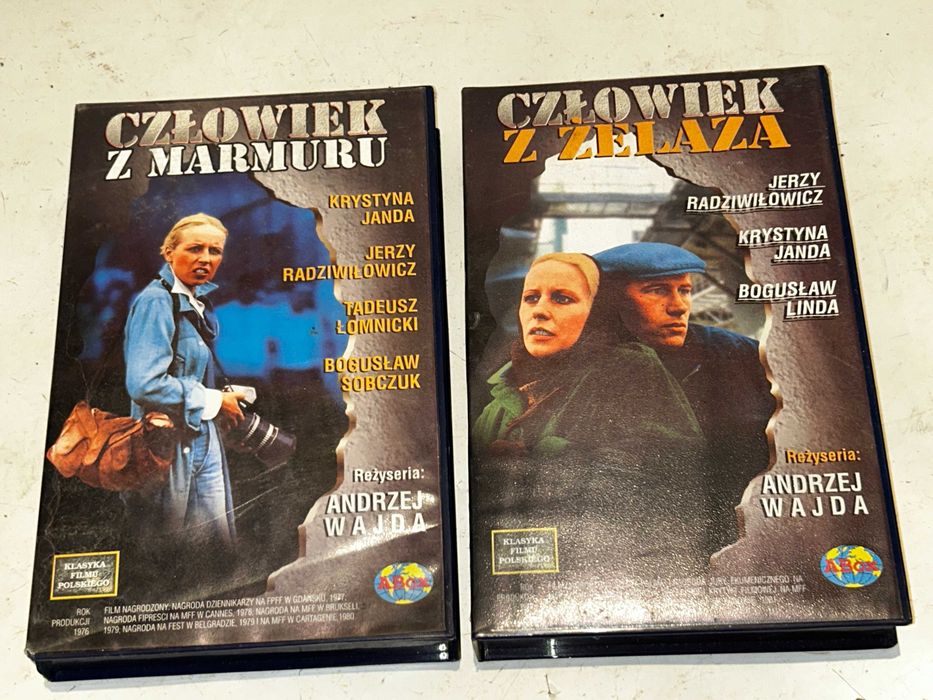Filmy na VHS Człowiek z Marmuru i Żelaza - 2 sztuki
