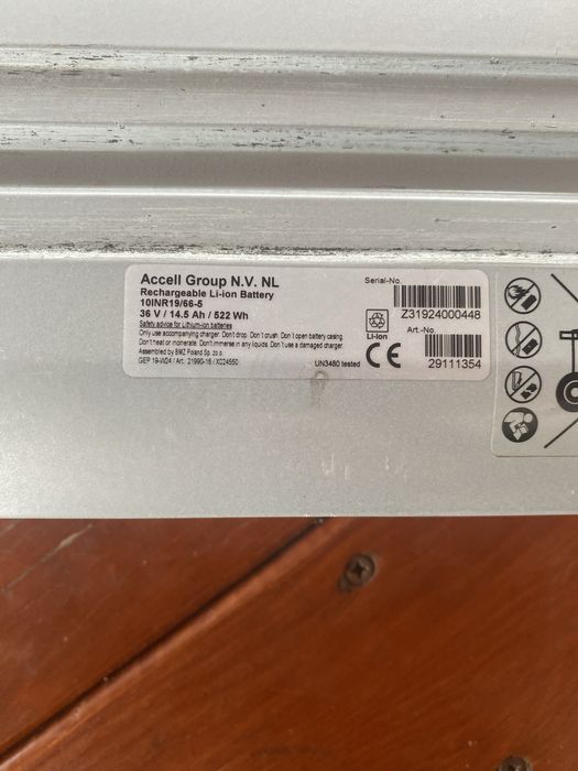 Bateria rowerowa Sparta 500 Series 14.5Ah/522Wk/36V