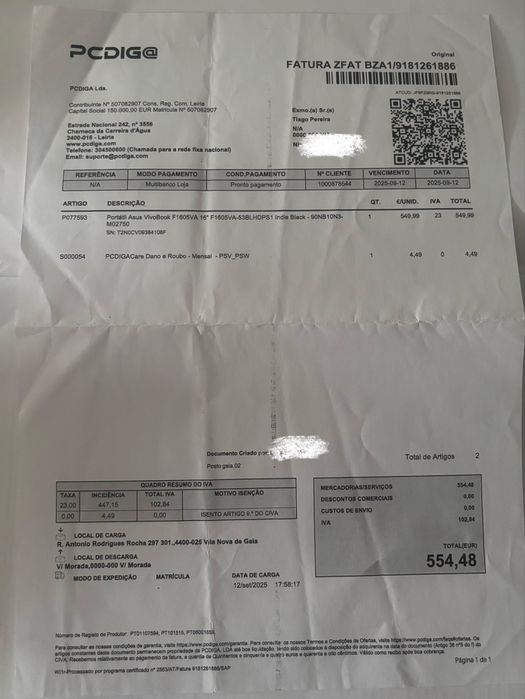 Asus Vivobook 16 + Acessórios