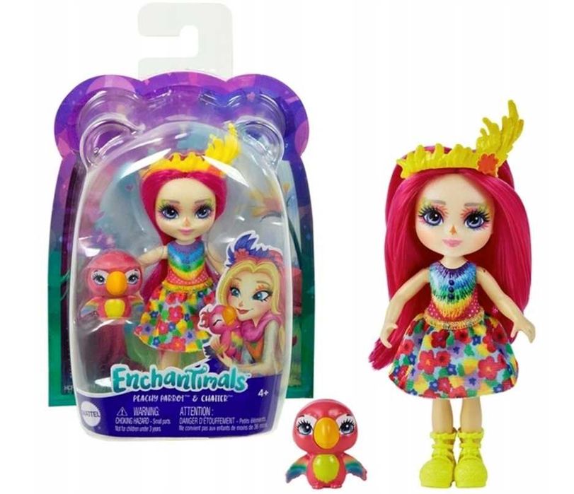 Mini Laleczka ze zwierzątkiem Enchantimals  PEACHY PARROT & CHATTER