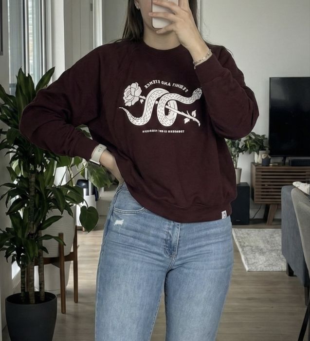 burgundowa bordowa bluza bez kaptura pull&bear