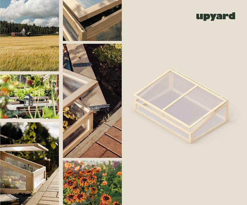 теплиця Дерев'яна з кришкою рама Upyard для грядки 120 x 80 см