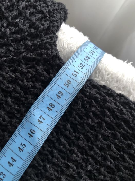 Czarny sweter OVERSIZE | Ażurowy splot | Made in Italy