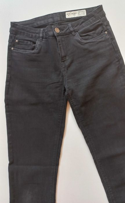 Spodnie SKINNY jeans r.38 esmara czarny denim dżinsy BDB+ uciągliwe