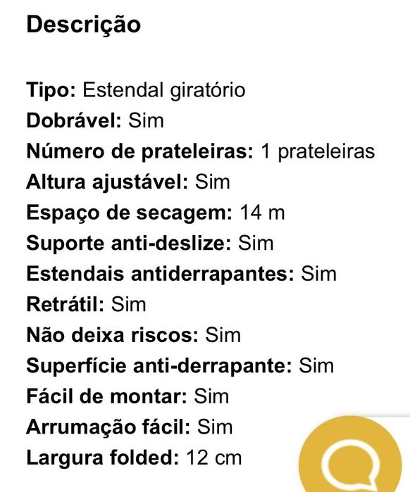 Estendal de secar roupa leifheit novo com embalgem