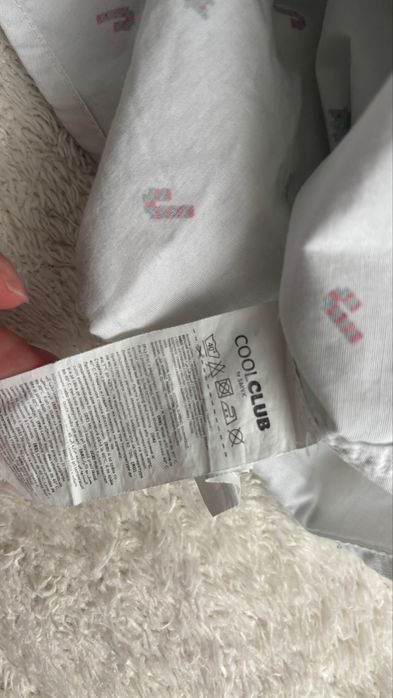 Biała koszula długi rękaw, świąteczna r. 98