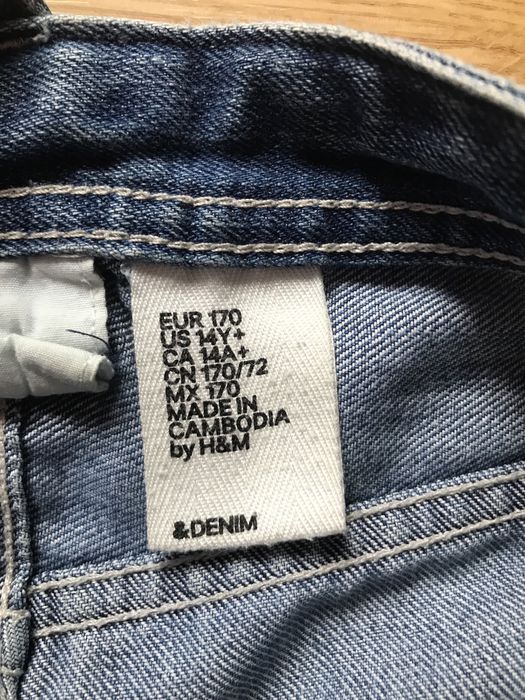 Krótkie jeansowe ogrodniczki H&M r.XS