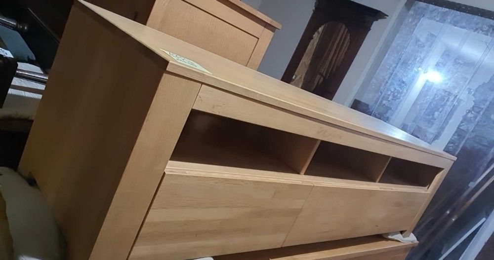 Szafka rtv drewniana dębowa nowoczesna jasna solidna holenderska DOWÓZ