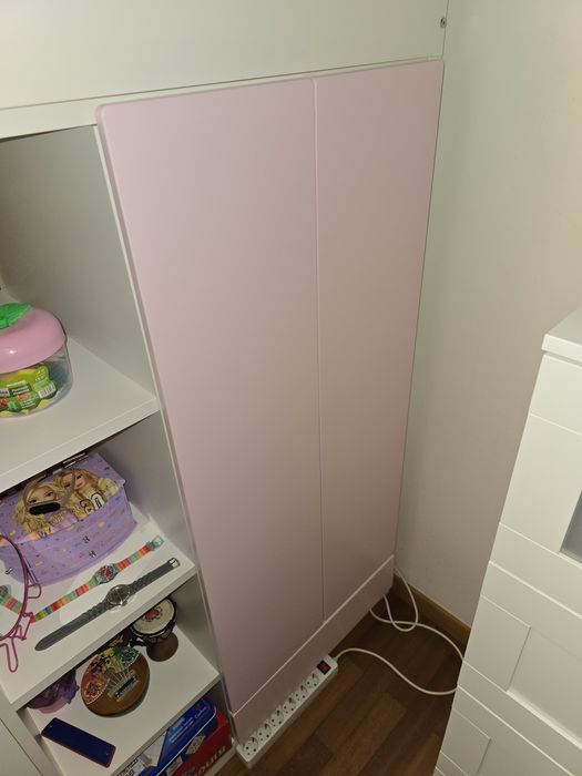 Cama alta / beliche + Colchão - IKEA SMASTAD - com secretária e armári