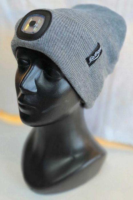 Czapka Zimowa Męska Ciepła Damska z Latarką LED USB