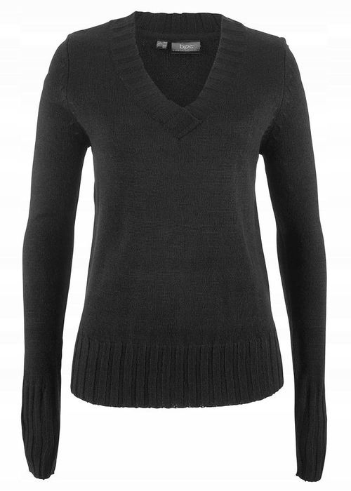 B.P.C czarny sweterek w serek ^32/34