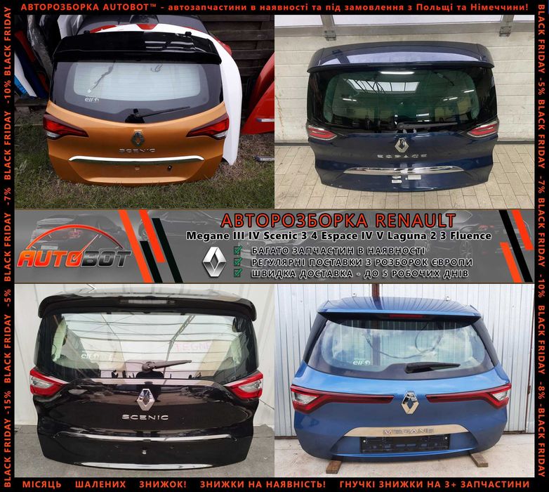Разборка запчастини Рено Renault Megane III IV Talisman Kadjar koleos Scenic III IV Espace 4 5 Zoe Captur Clio Duster Latitude Rafale Vel Satis E-Tech