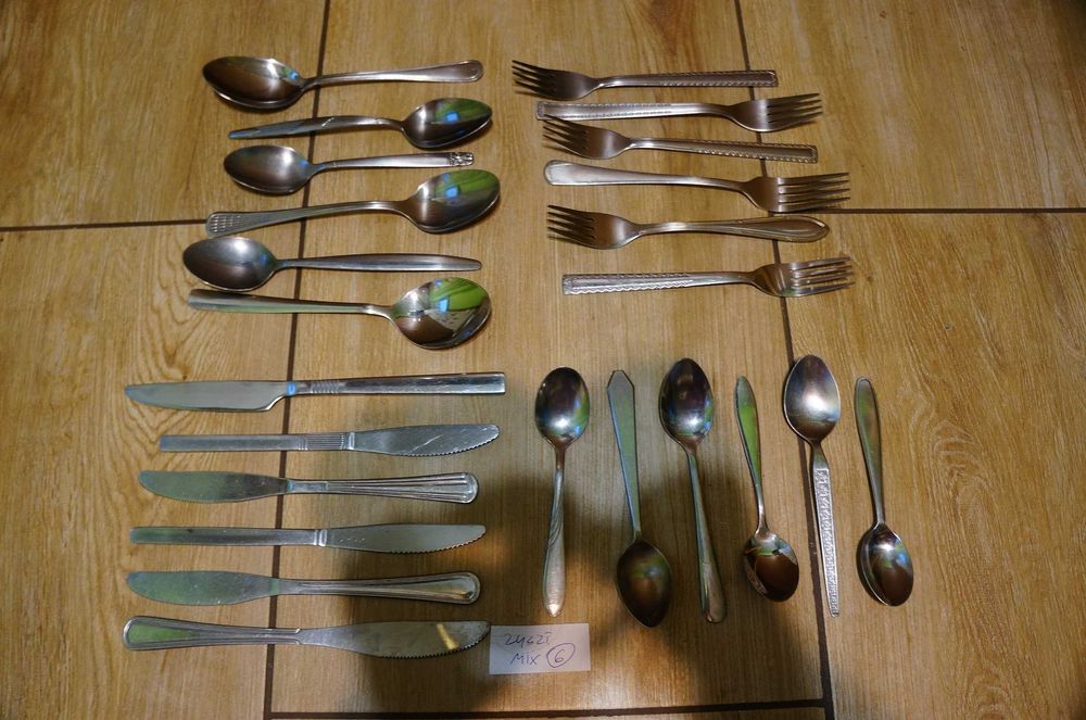Sztućce 6 osób 24 elementy MIX łyżki noże widelce łyżeczki 6