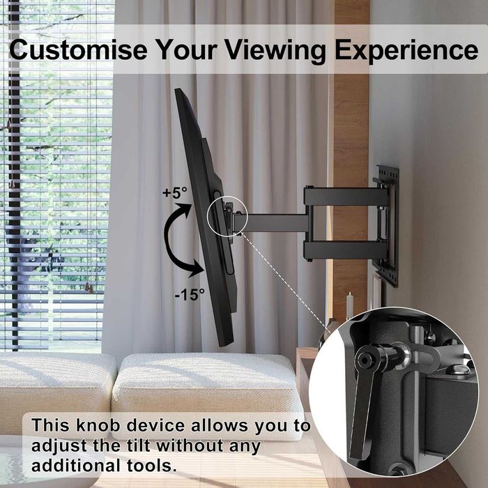Suporte de Parede TV Bontec Full-Motion - Articulado - VESA 600x400 (Até 60kg)