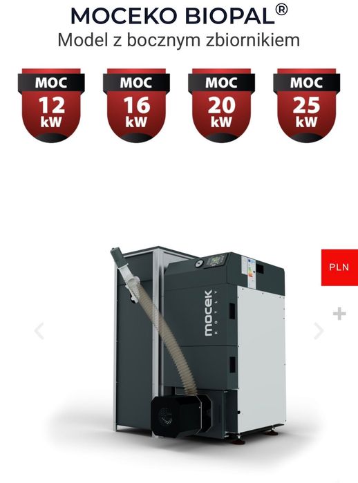 Kocioł na pellet, kotły Mocek 16kW, piec drewno promocja dotacja ZUM