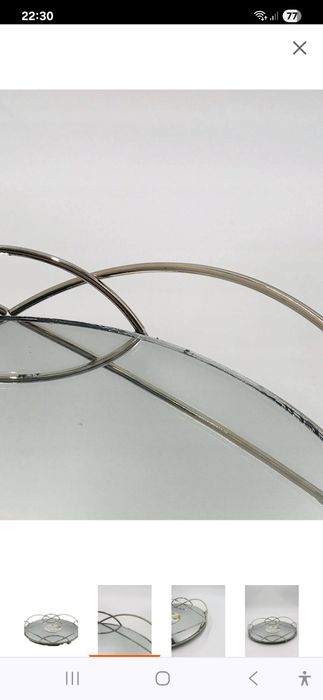 Taca lustrzana glamour srebrna, patera