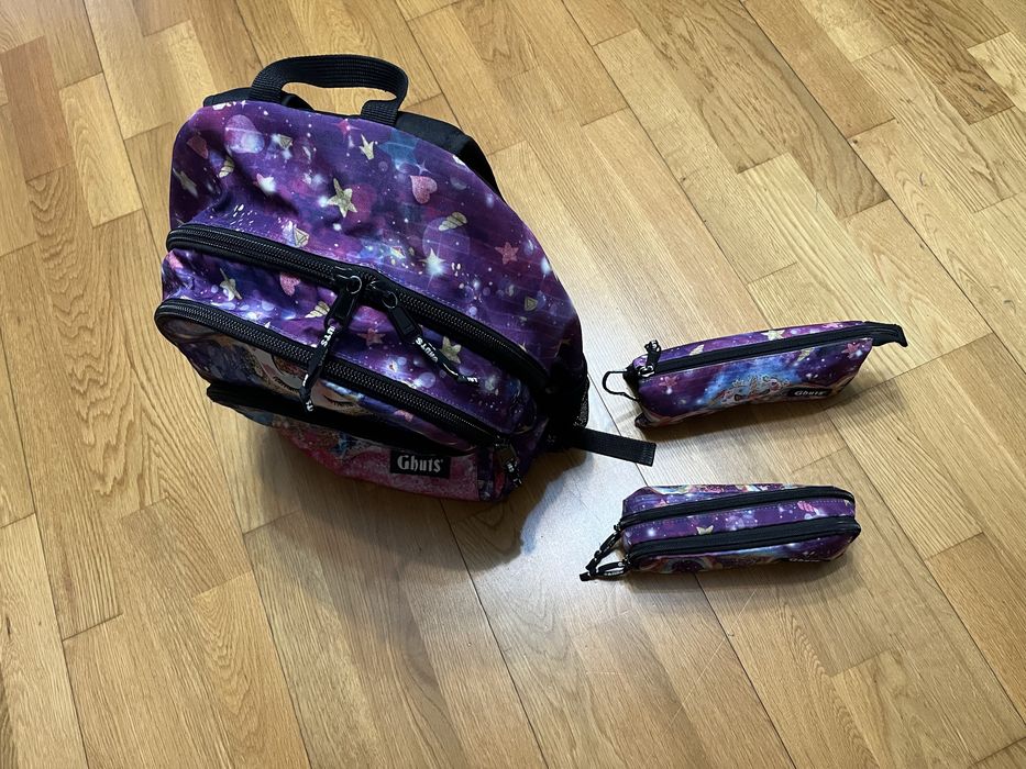 Mochila escolar Ghuts Unicórnio + 2 estojos