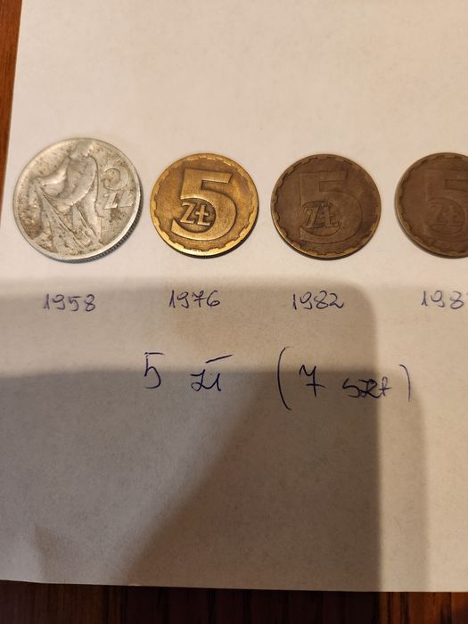 5 zł. Monety 7 szt