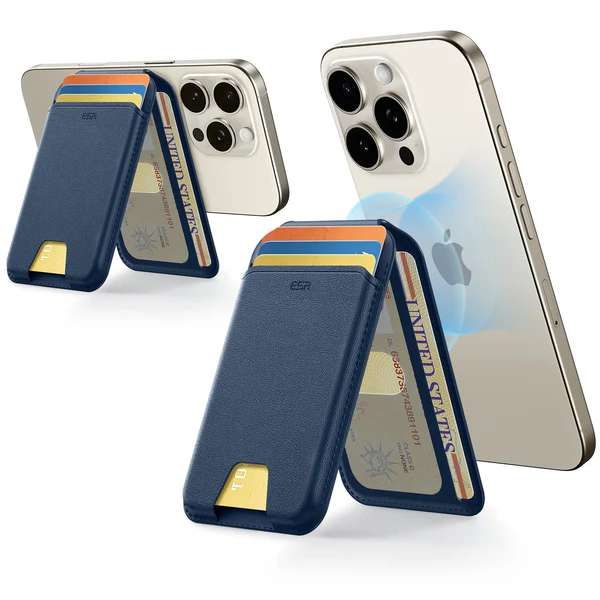 ESR HaloLock Vegan Leather Wallet Stand Magnetyczny Portfel Dark Blue