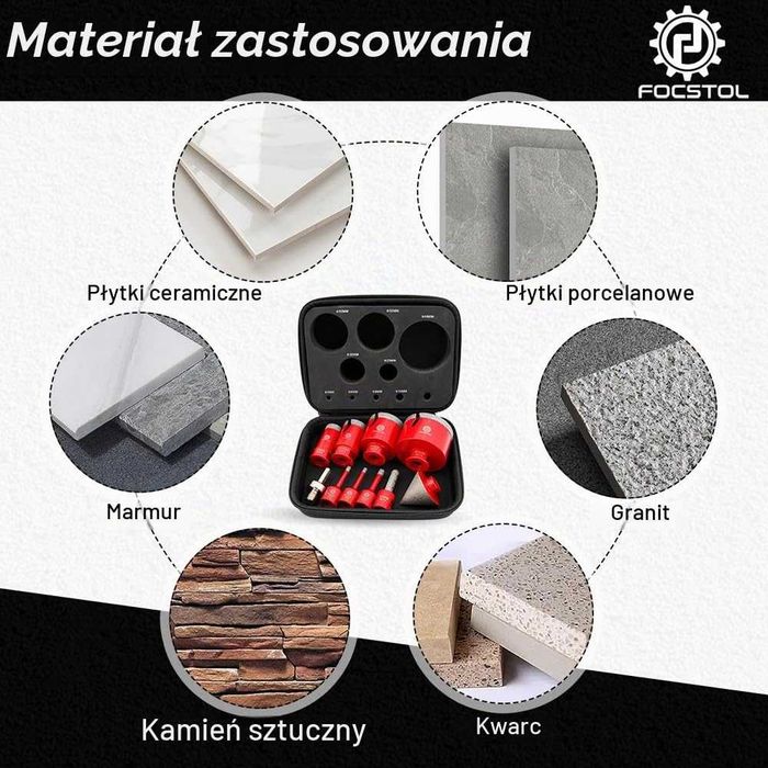 Diamentowa otwornica do płytek 50mm – FOCSTOL