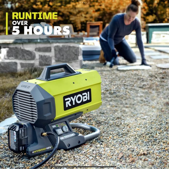 Газовая гибридная аккумуляторная пушка RYOBI PCL801B 18v ONE+, 230v
