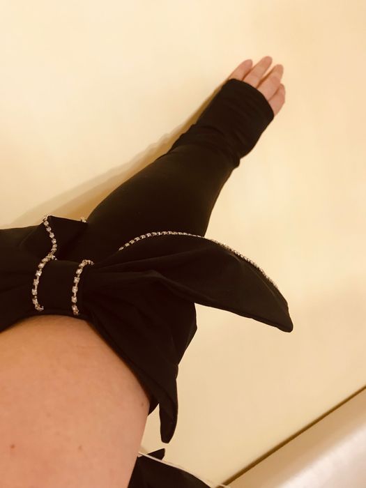 rękawiczki damskie czarne długie wieczorowe eleganckie bal studniówka