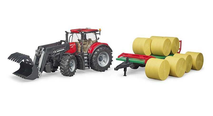 Машинка-трактор Case IH Optum 300CVX с прицепом для тюков ,03198